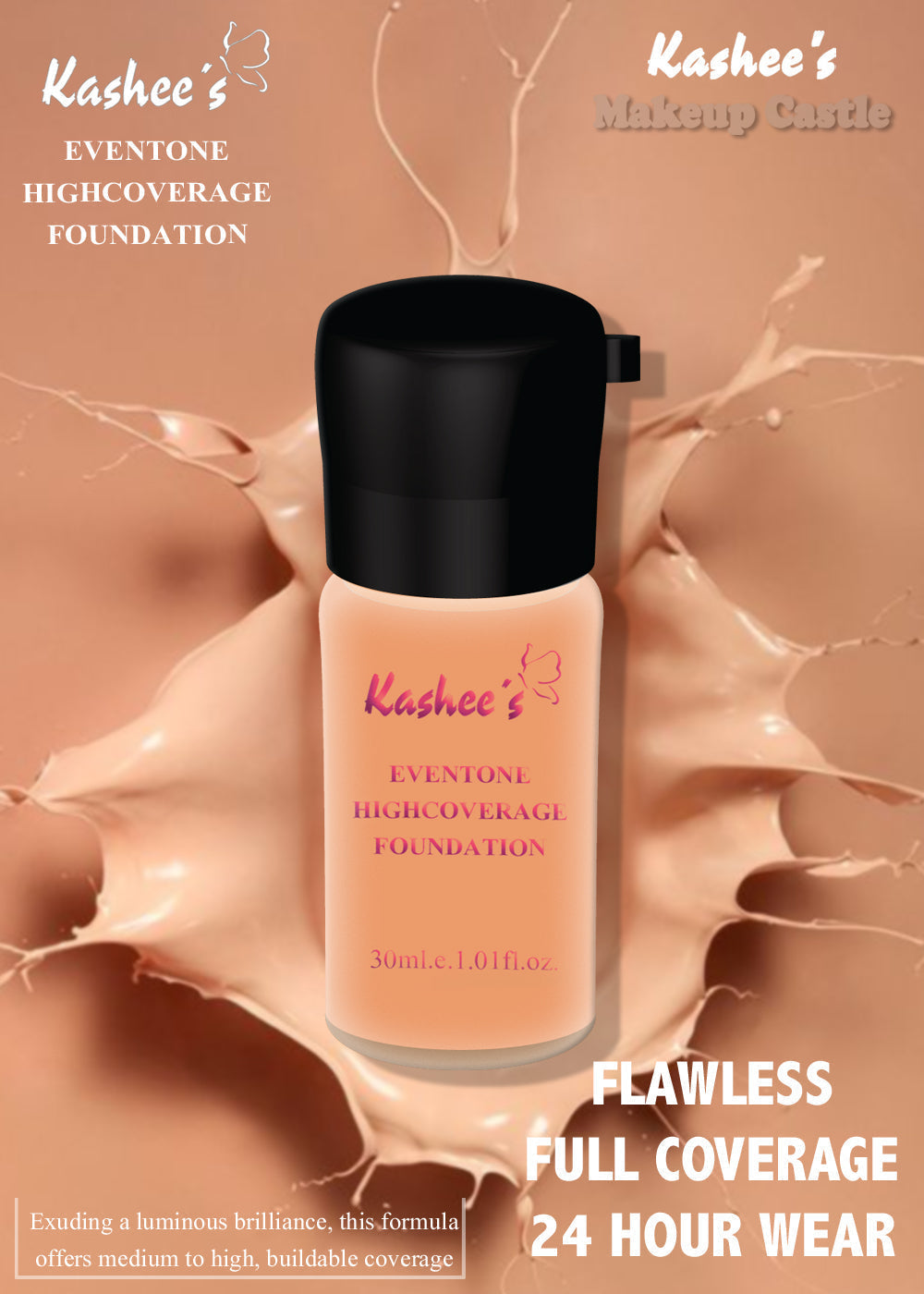 Kashees Eventone High Coverage Liquid Foundation 30ml