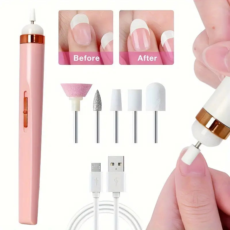 5 in 1 Electric Nail Drill Kit, Rechargeable Cordless Manicure Kit