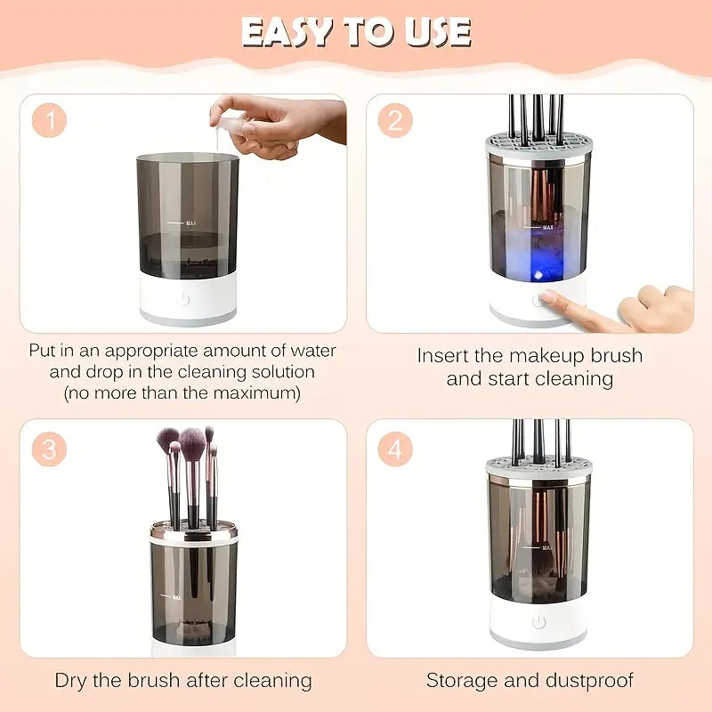 3 In 1 Electric Makeup Brush Cleaner | Automatic Make Up Brush Holder Cleaner Machine