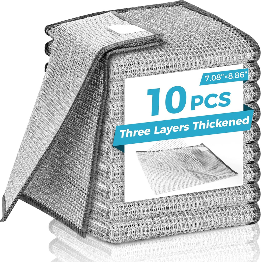 Non-Scratch Dish Cloths – Reusable (10 PCS)